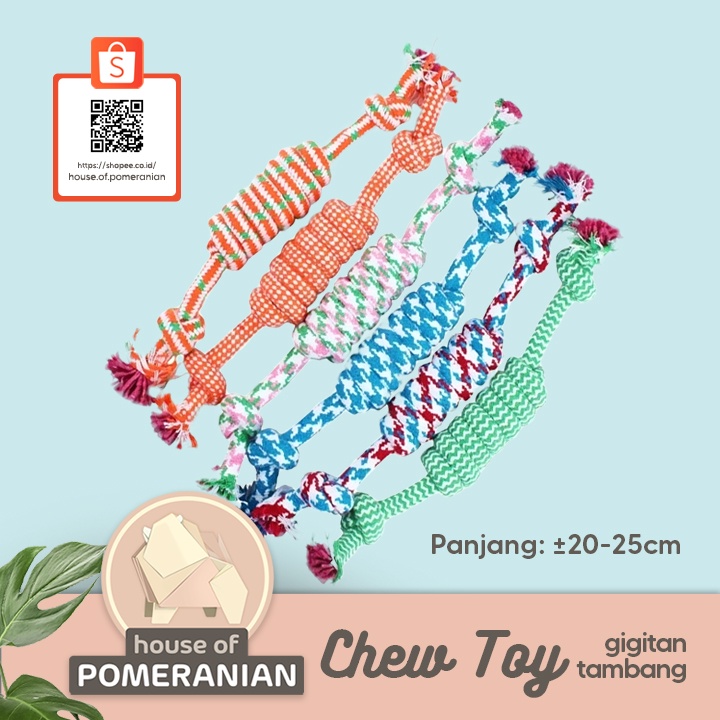 Mainan kunyah gigitan anjing tali tambang. Dog rope toy