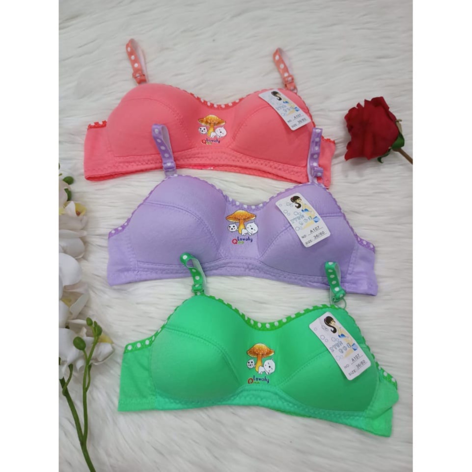 Bra Fashion Remaja / Bra Pelajar wanita Murah / BH Busa Tipis Tanpa Kawat / JAMUR WARNA 539