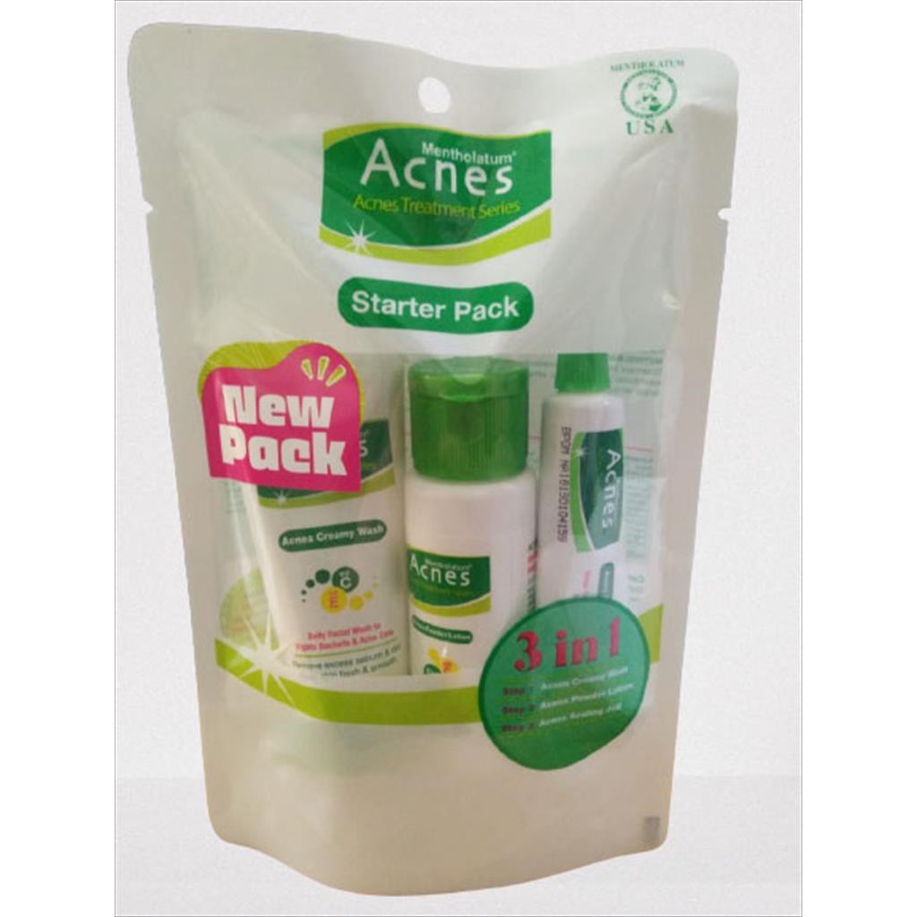 Acnes Starter Pack (Creamy Wash - Powder Lotion - Sealing Gel)