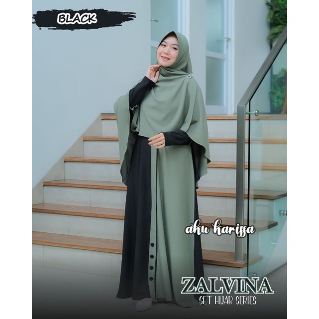 zalvina set hijab by aku karissa/lanika set syari by ori akukarissa