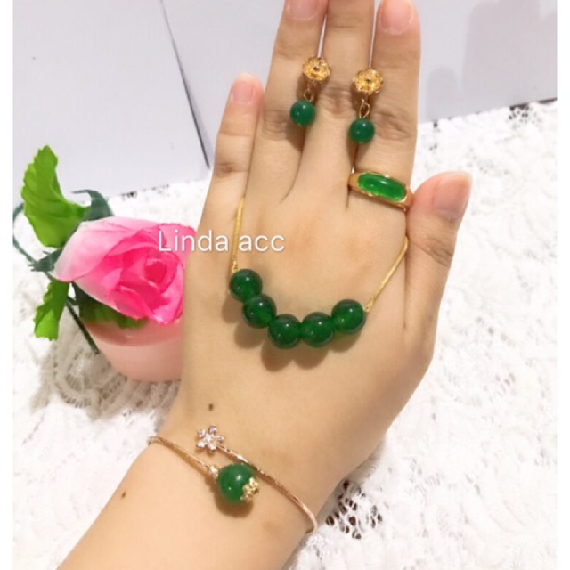 set permata giok anting giok asli cin2 ukr lengkap 8