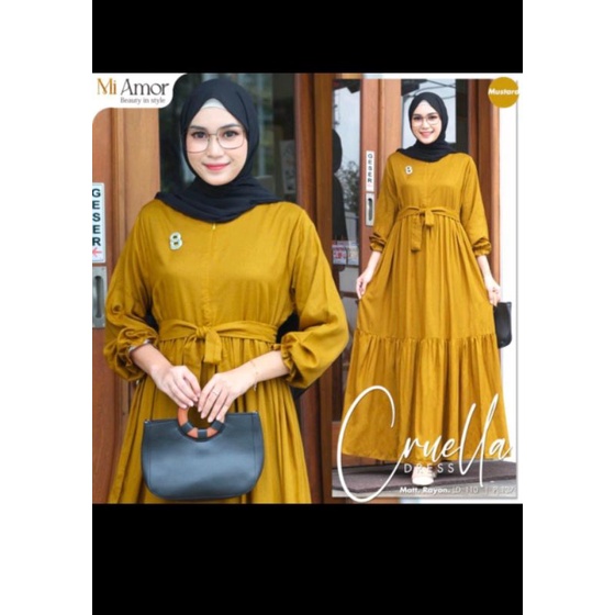 cruella dress warna mustard