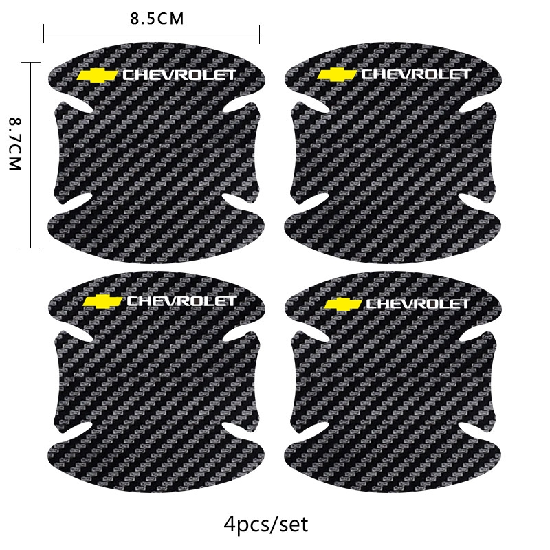 8Pcs Stiker Film Pelindung Handle Bahan Carbon fiber Untuk Chevrolet Colorado Aveo Captiva Cruze Optra Sonic Nabira