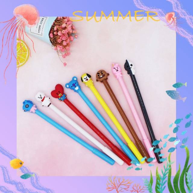 

Pulpen Gel BT21 Black Ink Pen