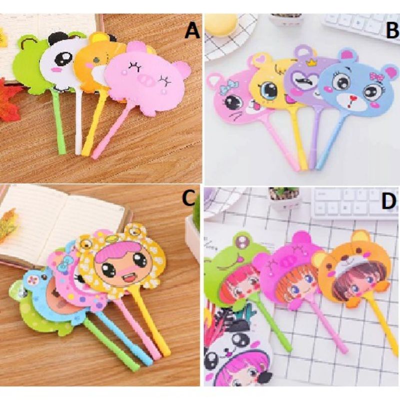 

Pena Pulpen Gel Kipas Karakter Buah Binatang / Animal Lucu Souvenir Alat Tulis MurahPena Kipas Buah Ini Didesain Dengan Motif Buah Yang Lucu Dan Menarik. Selain Digunakan Untuk Menulis Pena Ini Bisa Juga Digunakan Sebagai Kipas. Dengan Tip Pena