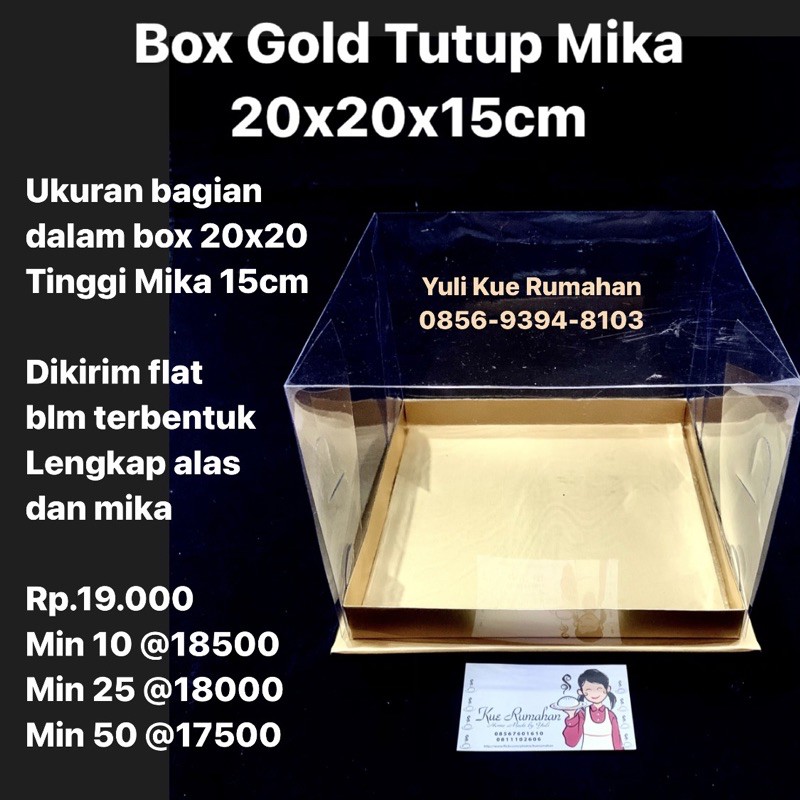 

Box Gold Tutup Mika 20x20x15cm