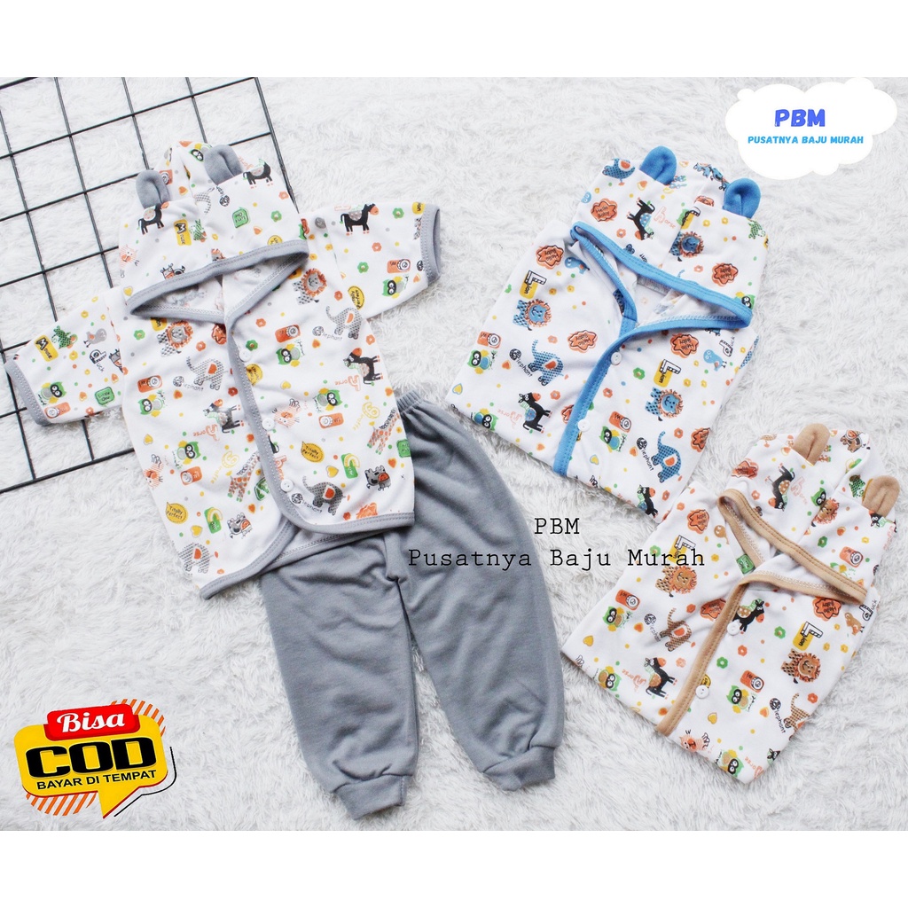 Stelan cindung bayi 0-3 bulan motif hewan lucu/ BABY FASHIONSHOP/ stelan anak bayi perempuan atau la