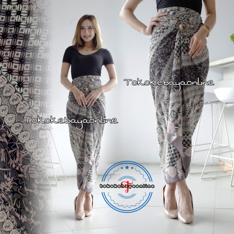 rok lilit batik / rok lilit batik kain lilit murah / lilit batik modern / 20 motif-Hana black