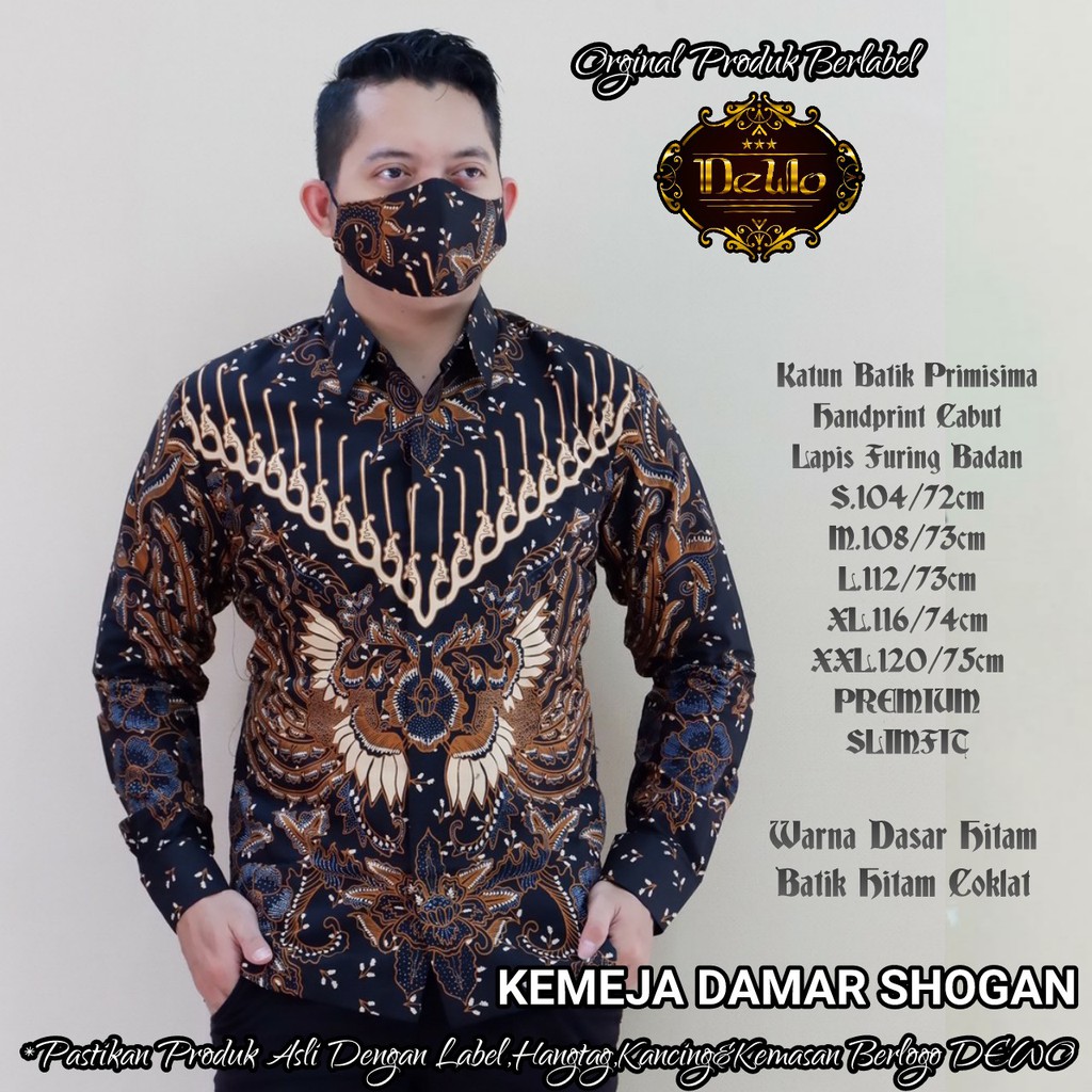 DAMAR SHOGAN DEWO BATIKSOLOAMANAH KEMEJA BAJU BATIK PRIA SOLO LENGAN PANJANG PENDEK LAPIS FURING ATASAN BATIK PREMIUM MODERN KATUN HALUS DAMAR MAHIDARA ANDROMEDA BAYUAJI JANARDANA BUWANA BANGAU ANTASENA NAWASENA ADIKARNA BAGAWANTA ARJUNA YUDHISTIRA TUNGGA