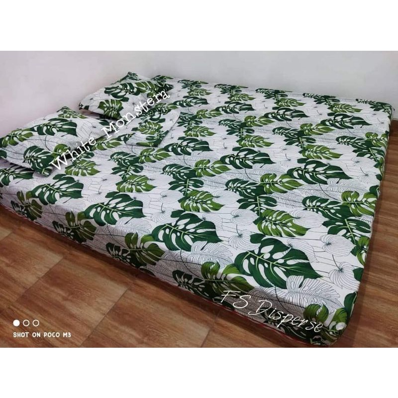 SPREI MOTIF MONSTERA DAUN SIZE LENGKAP