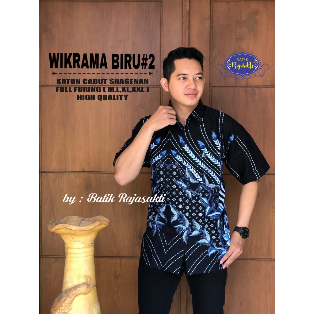 WIKRAMA RAJASAKTI KEMEJA BATIK SOLO PRIA LENGAN PENDEK LAPIS FURING ATASAN BATIK PREMIUM MODERN KATUN HALUS BAHUWIRYA  BANAMITRA BANAMITRA PUTIH BANGSAWAN BAYU PUTRA BERLIAN BIRU BHARATAYUDA BIMASENA BIRENDRA BIRU INDAH BRAHMAKERTA BRAHMAKERTA MERAH BUDID