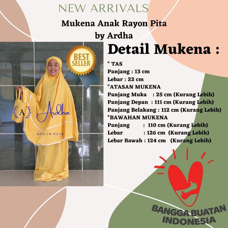 MUKENA ANAK TANGGUNG RAYON PITA (8 - 15 THN)