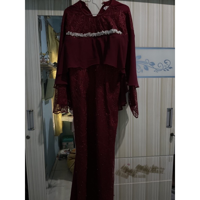 dress Pekgo senja maroon