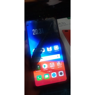 Jual HP OPPO A3S Fullset Minus cuman LCD retak pecah