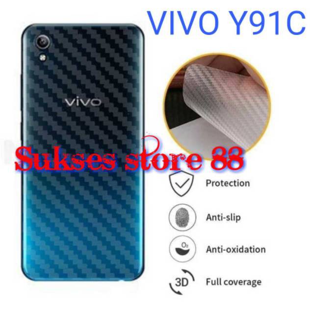 SKIN CARBON VIVO Y91C - ANTI GORES BELAKANG VIVO Y91C - BC