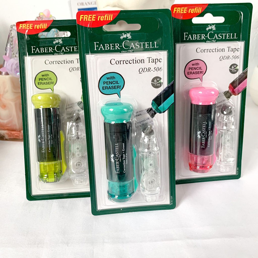 

Correction tape Faber Castell set dengan Refill dan penghapus alat stationary termurah bagus COD