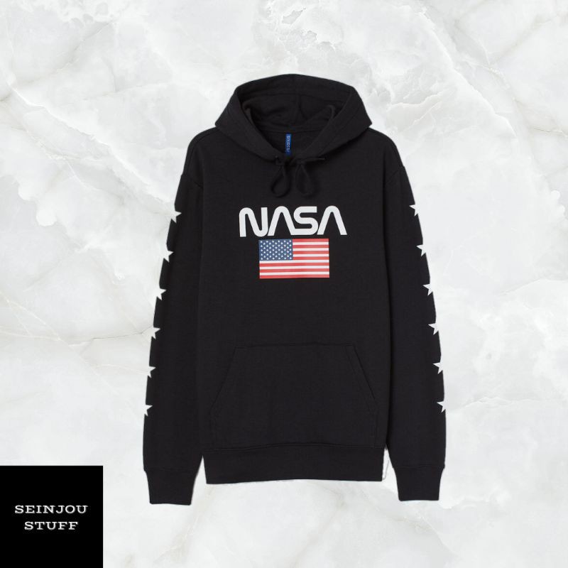 H&M NASA USA BLACK HOODIE