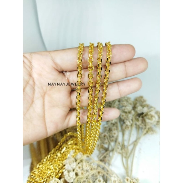 Kalung medan 3 SUKU 60cm / 75 cm warna mirip emas 24k