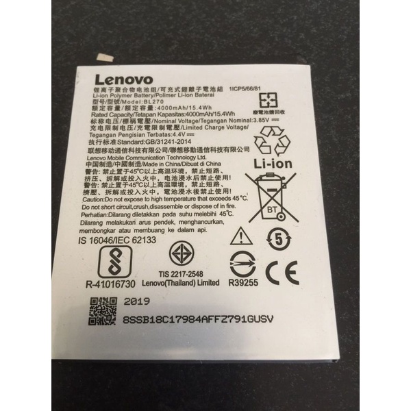 BATTERY BATERAI BATRE LENOVO K6 NOTE BL-270