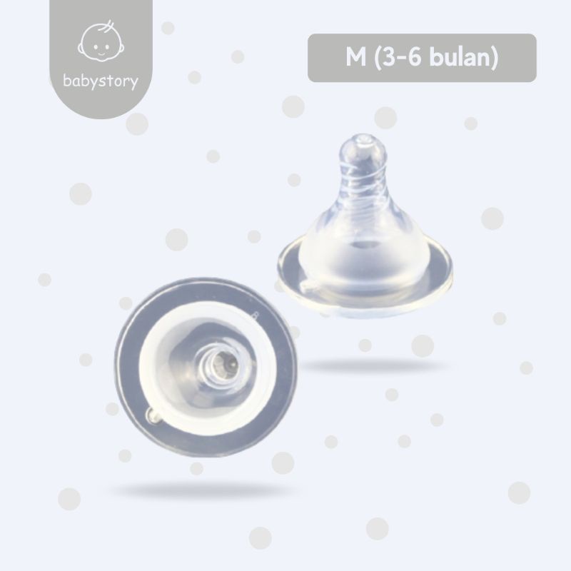 Babystory dot nipple untuk Wideneck-Ulir M (3 - 6 bulan)