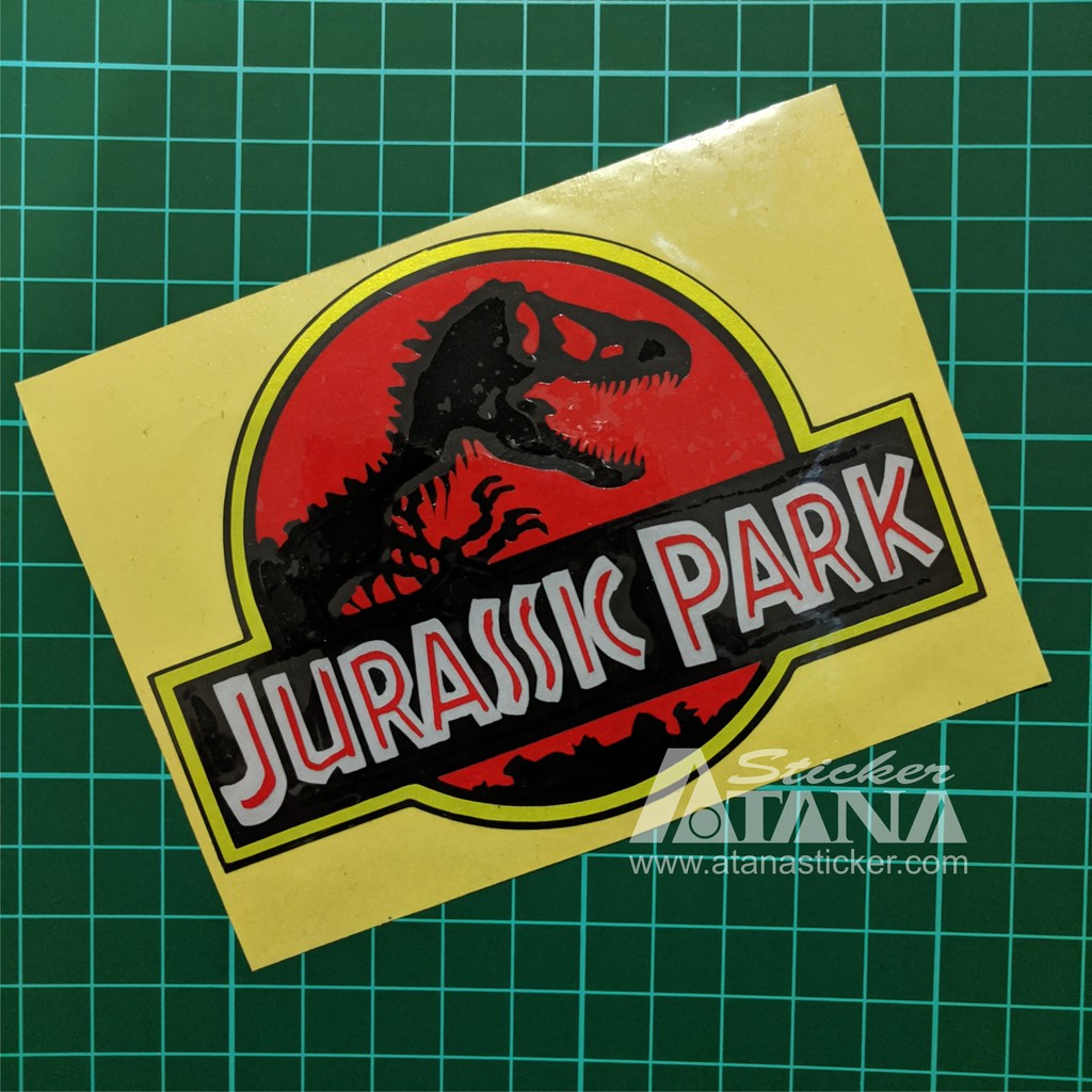 Stiker Cutting Reflective Dinosaurus Jurassic Park 12 x 9 cm