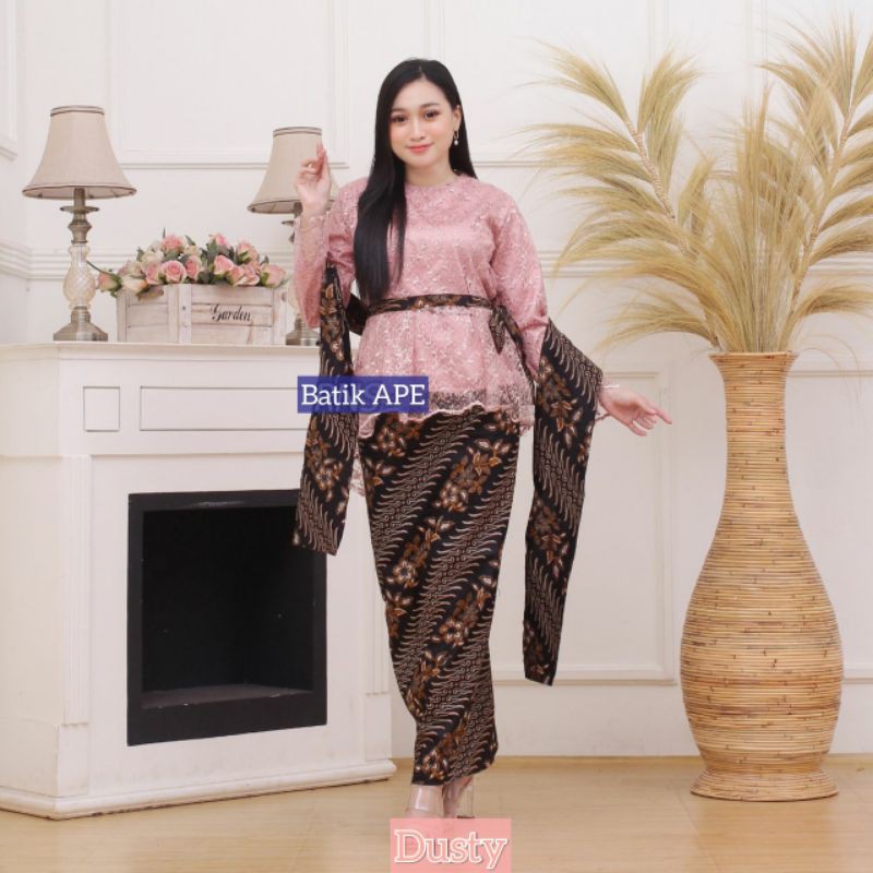 SETELAN KEBAYA RNB BROKAT TILE STANDAR DAN JUMBO XXL LD 120CM BATIK ORIGINAL DOLBY DOBBY DOBY MODERN