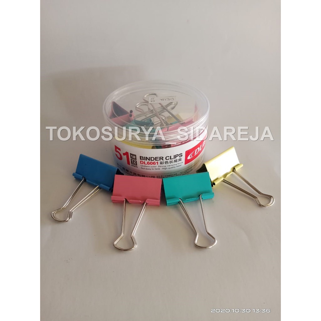 

DELI BINDER KLIP LUCU WARNA 15mm 19mm 25mm 32mm 51mm PAPER CLIP
