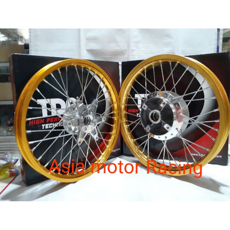 Sepaket Velg jari jari honda supra gtr 150R Khusus VelgTDR ring 17 x140 /17x160 Set Gold Rakit