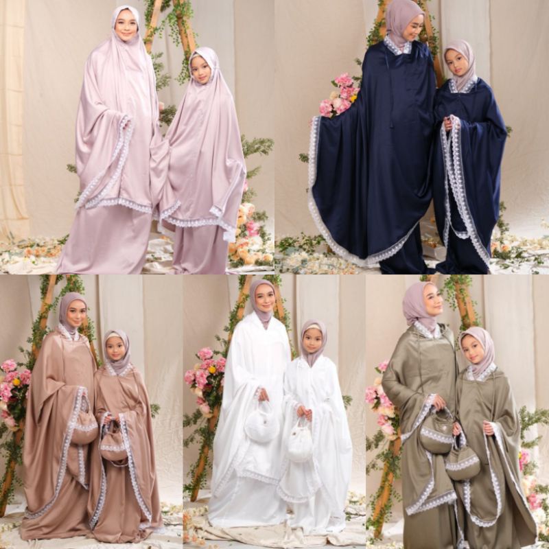 READY Afsha Mukena Plain Radwah / Mukena Polos Radwah / Mukena couple Radwah