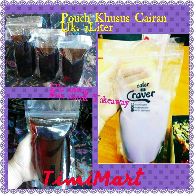 

Plastik Klip Kemasan Berdiri / Standing Pouch Khusus Cairan (1,5liter) 18*29