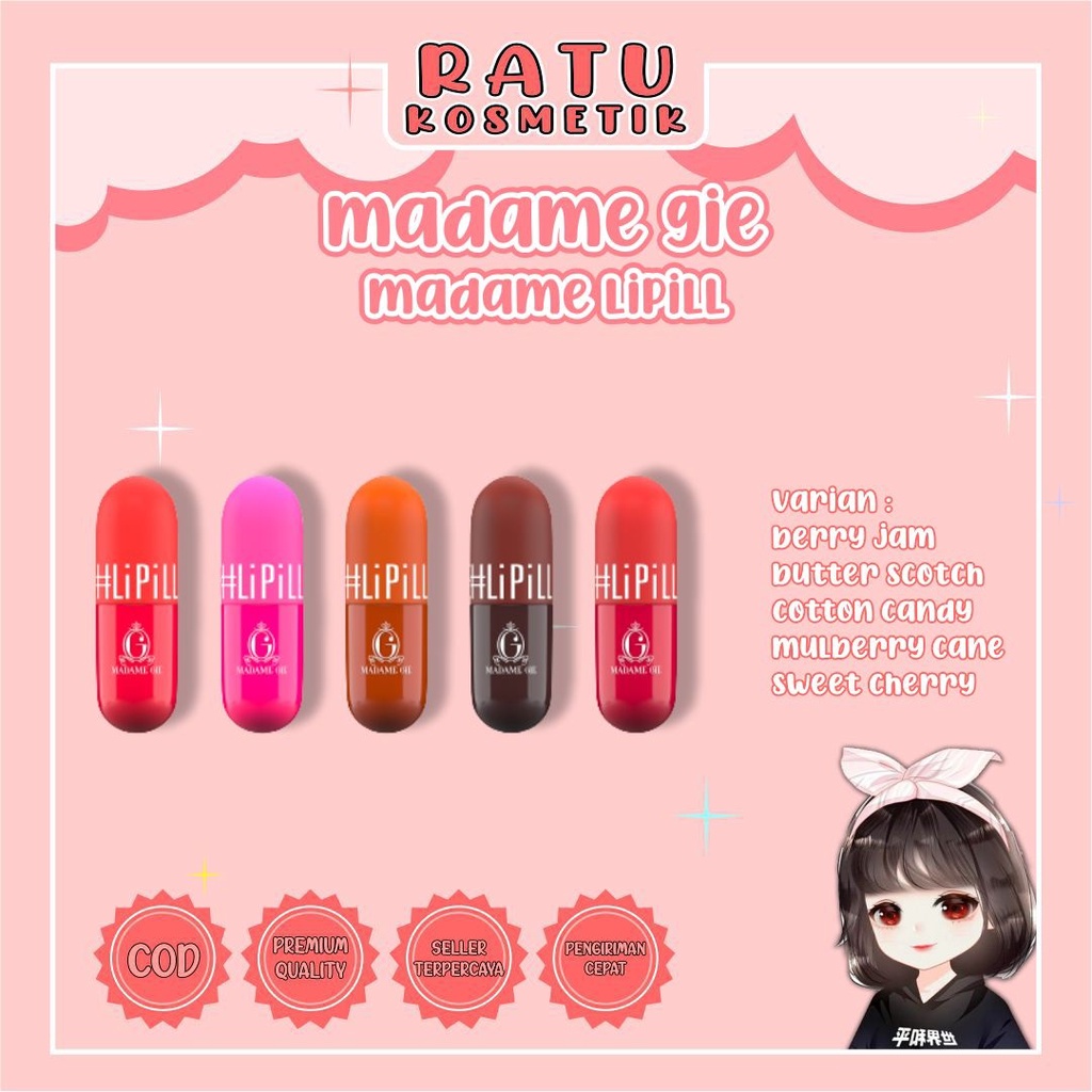 ❤ RATU ❤ Madame Gie Madame LiPill | MakeUp Lip Tint BPOM✔️