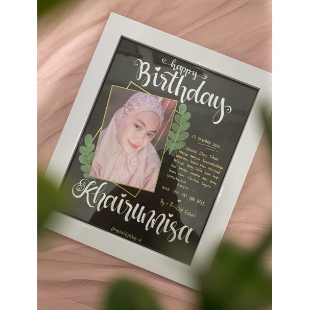 letter in frame + photo ukuran 8x10 inch / kado murah/ kado unik/ bingkai kado