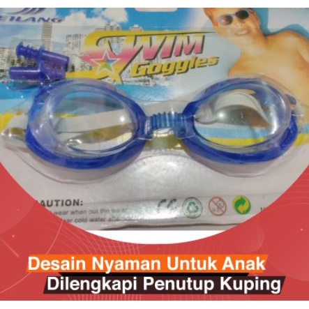 KACAMATA RENANG FEILANG / Kacamata Renang + Penutup Telinga Kacamata Renang Anti Silau - Swimming Goggle