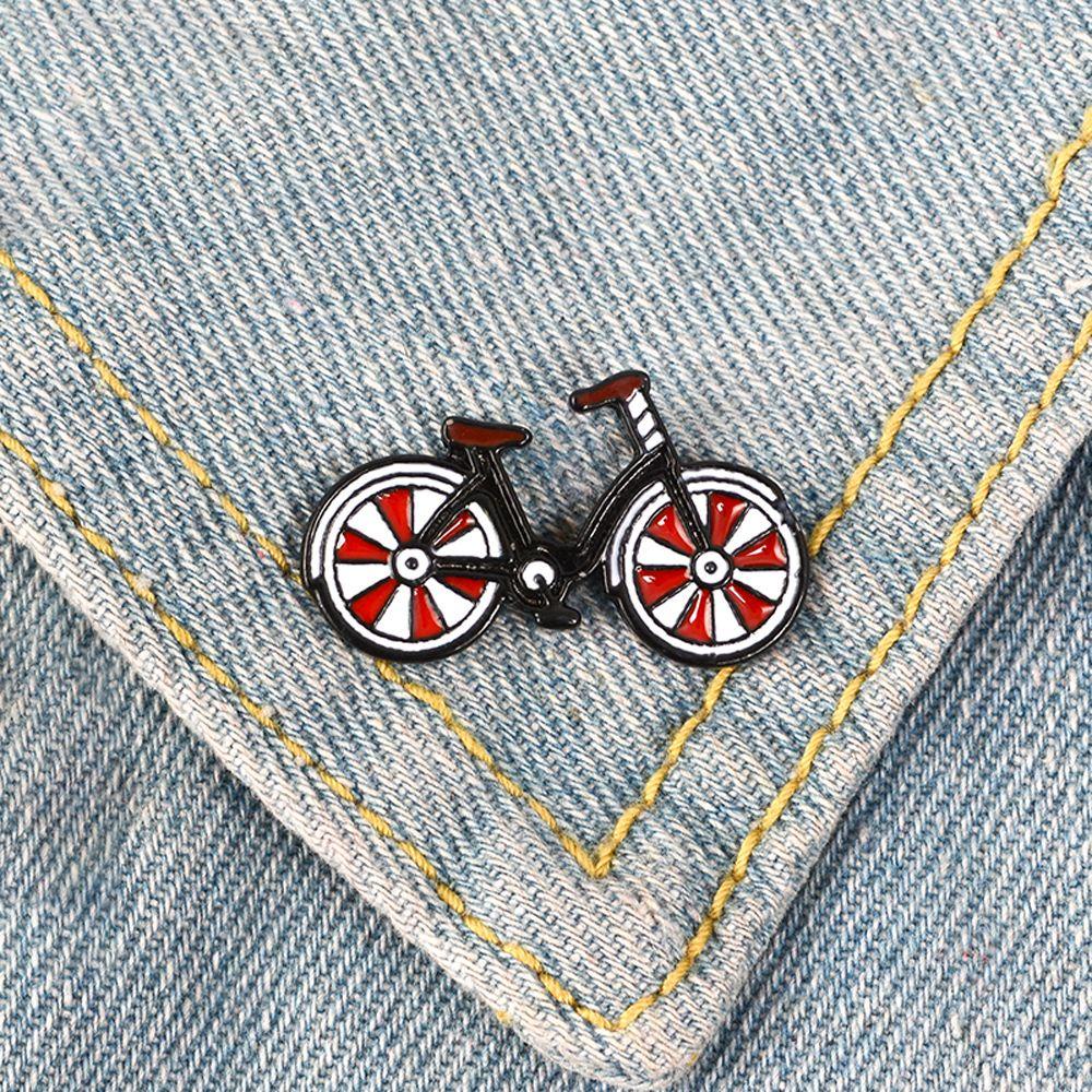 [Elegan] I Love My Merah Sepeda Pin Gaya Vintage Keren Perhiasan Alloy Unisex Biker Hadiah Pengendara Sepeda Lencana