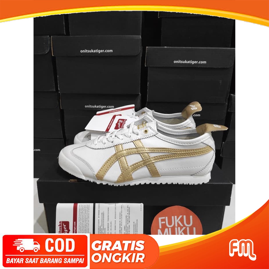 Sepatu Onitsuka Mexico 66 White Gold Leather BNIB