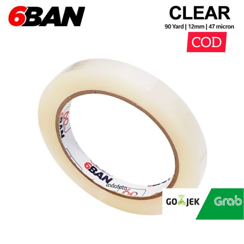 

Lakban kecil bening 12mm 90yard-Lakban 12mm 6Ban