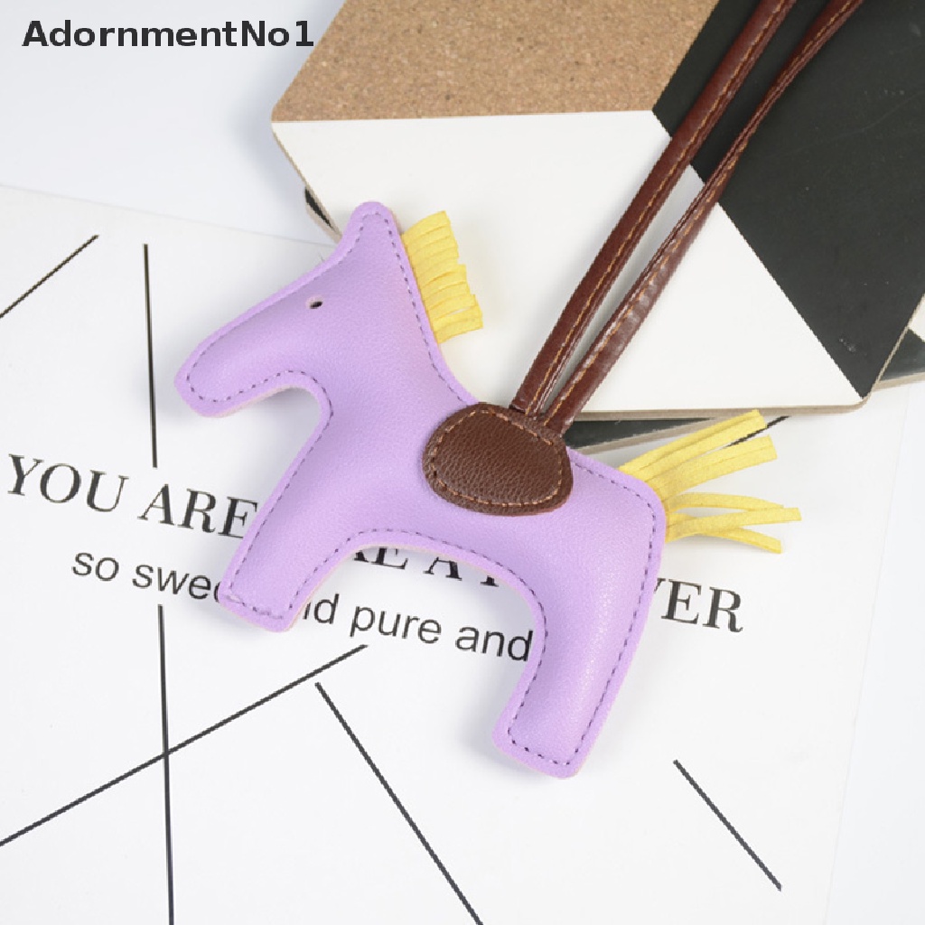 [AdornmentNo1] Fashion Jewelry Famous Luxury Handmade PU Leather Horse Keychain Animal Keychain [new]