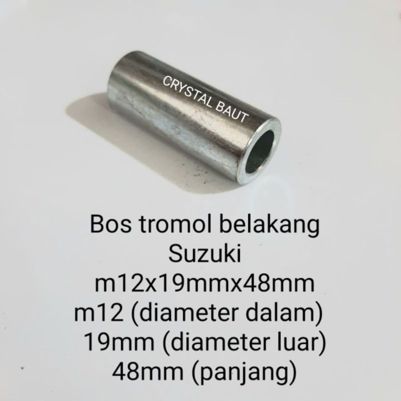 Bos Tromol Belakang Suzuki Diameter Lobang M12 x Panjang 48 Mili