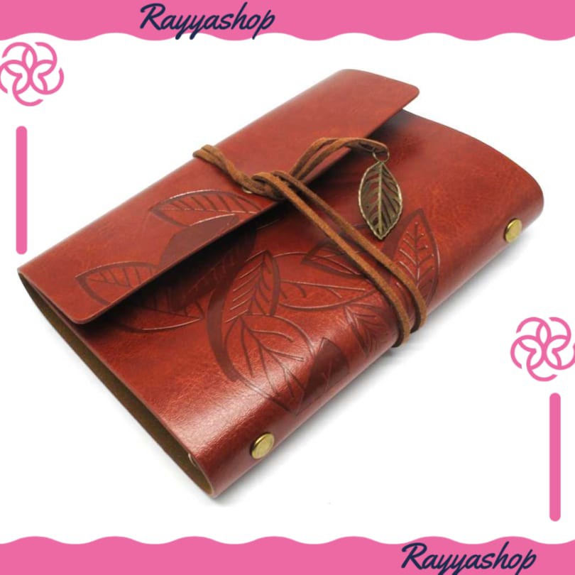 

Rayyashop | PHANTACI Buku Catatan Binder Kulit Retro Leaf Kertas A6 - BSD666