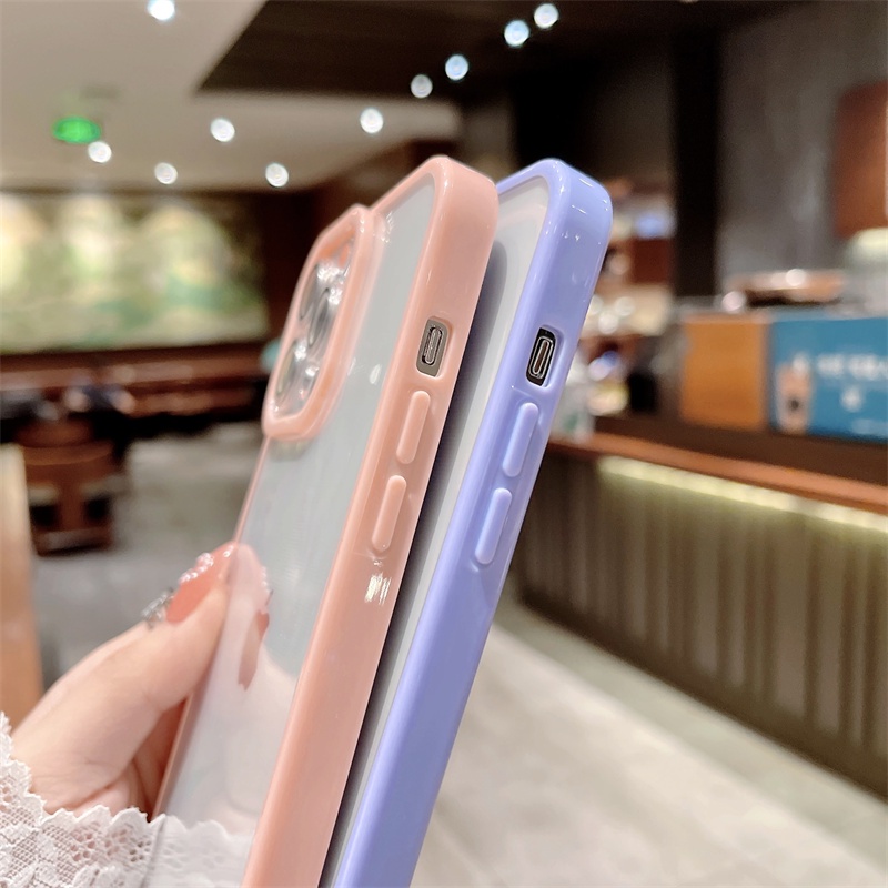 Case Pelindung Kamera shockproof Warna Permen Untuk Iphone 11 12 13 Pro Max Xr X Xs Max Se 2020 7 8 Plus