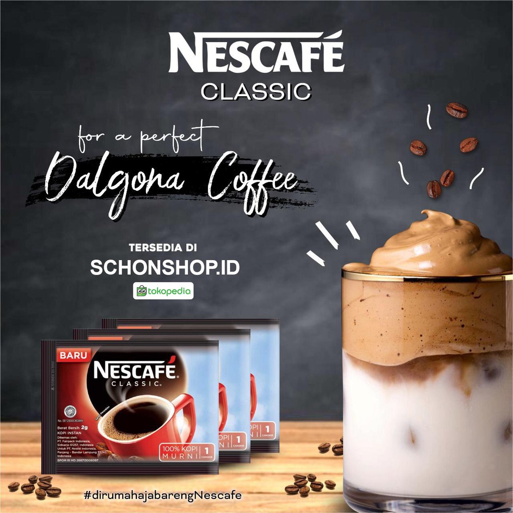 

Nescafe classic 2gr 10 pack for dalgona coffee