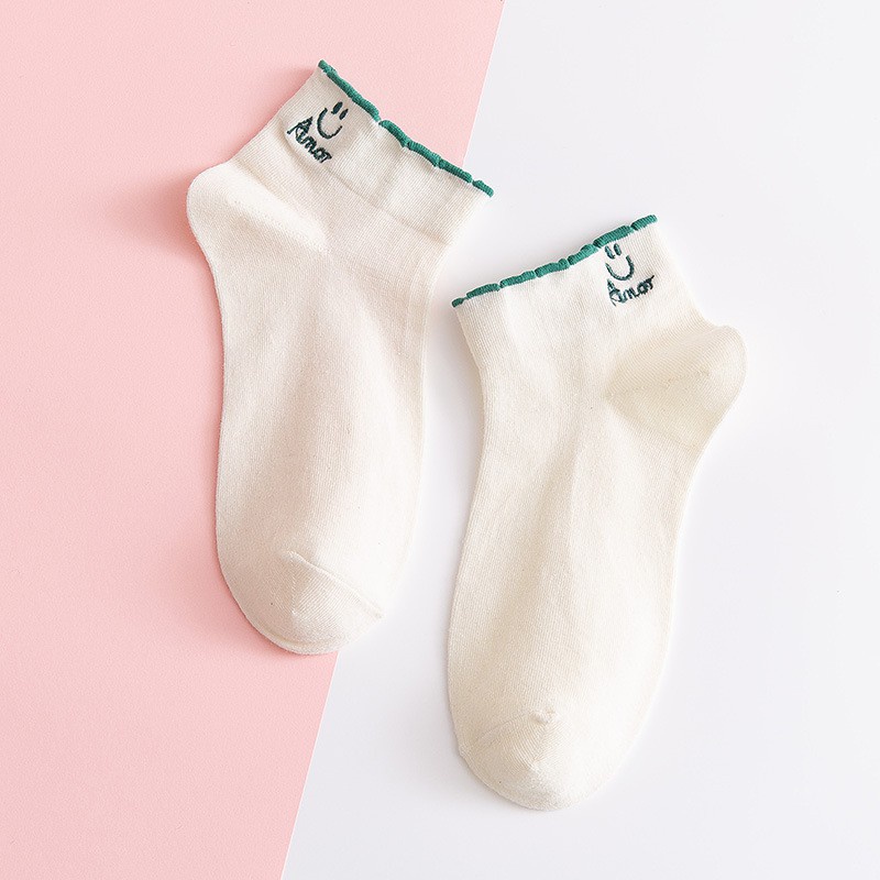 BEE - Kaos Kaki Unisex Pria Wanita / Kaos Kaki Pendek Import Ankle Socks-SC-26 PUTIH
