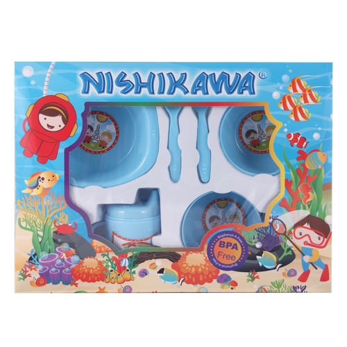 Nishikawa Tempat Makan Bayi - Feeding Set Anak Sedang - Gift Set Ns 8110