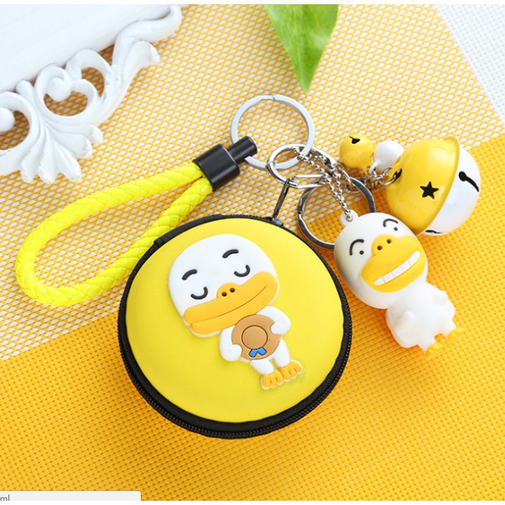 KOTAK EARPHONE KAKAO FRIENDS / Tempat earphone headset dengan Gantungan Kunci Lucu KAKAO FRIENDS