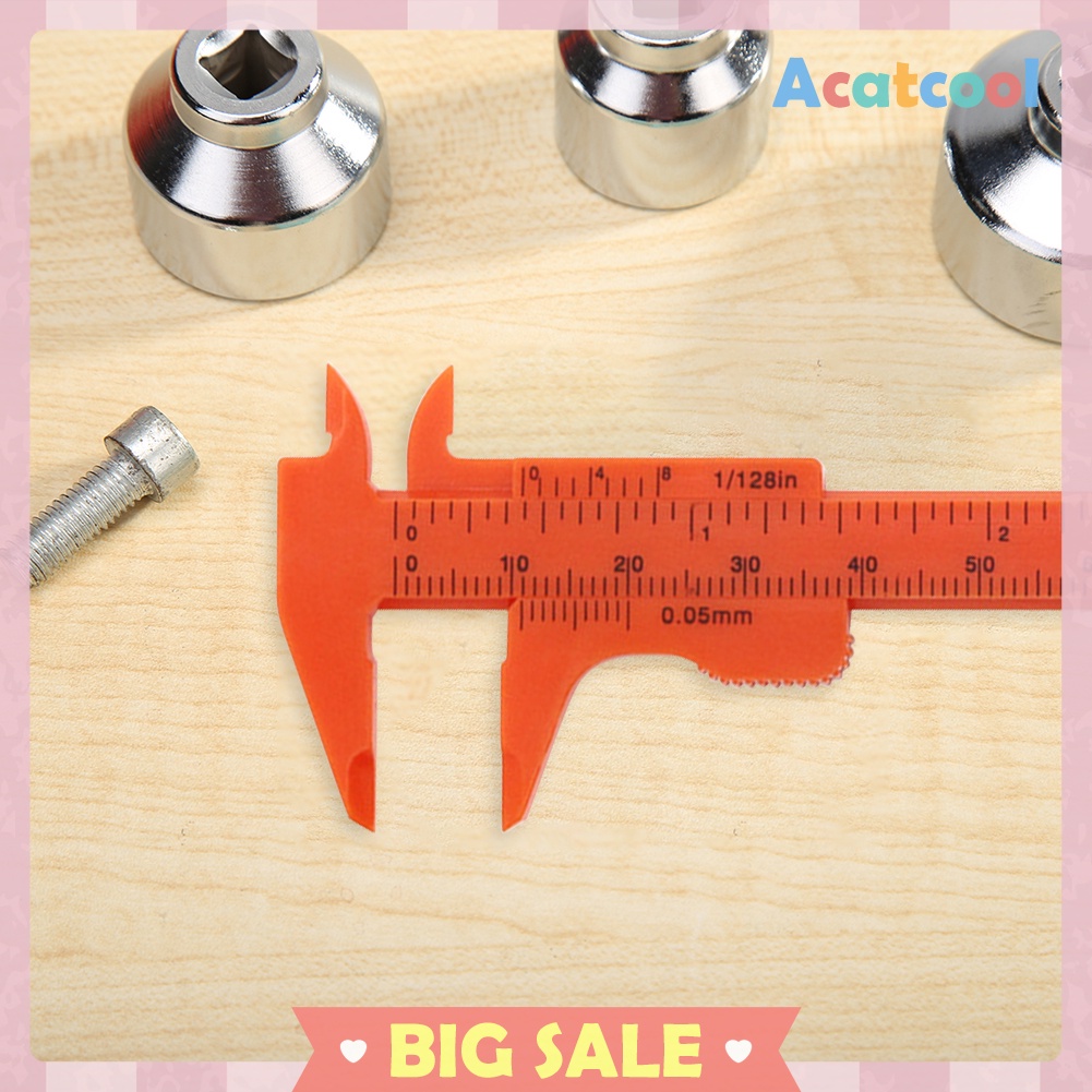 Mini 80mm Double Scale Plastic Vernier Caliper Ruler Gauge Measuring Tools