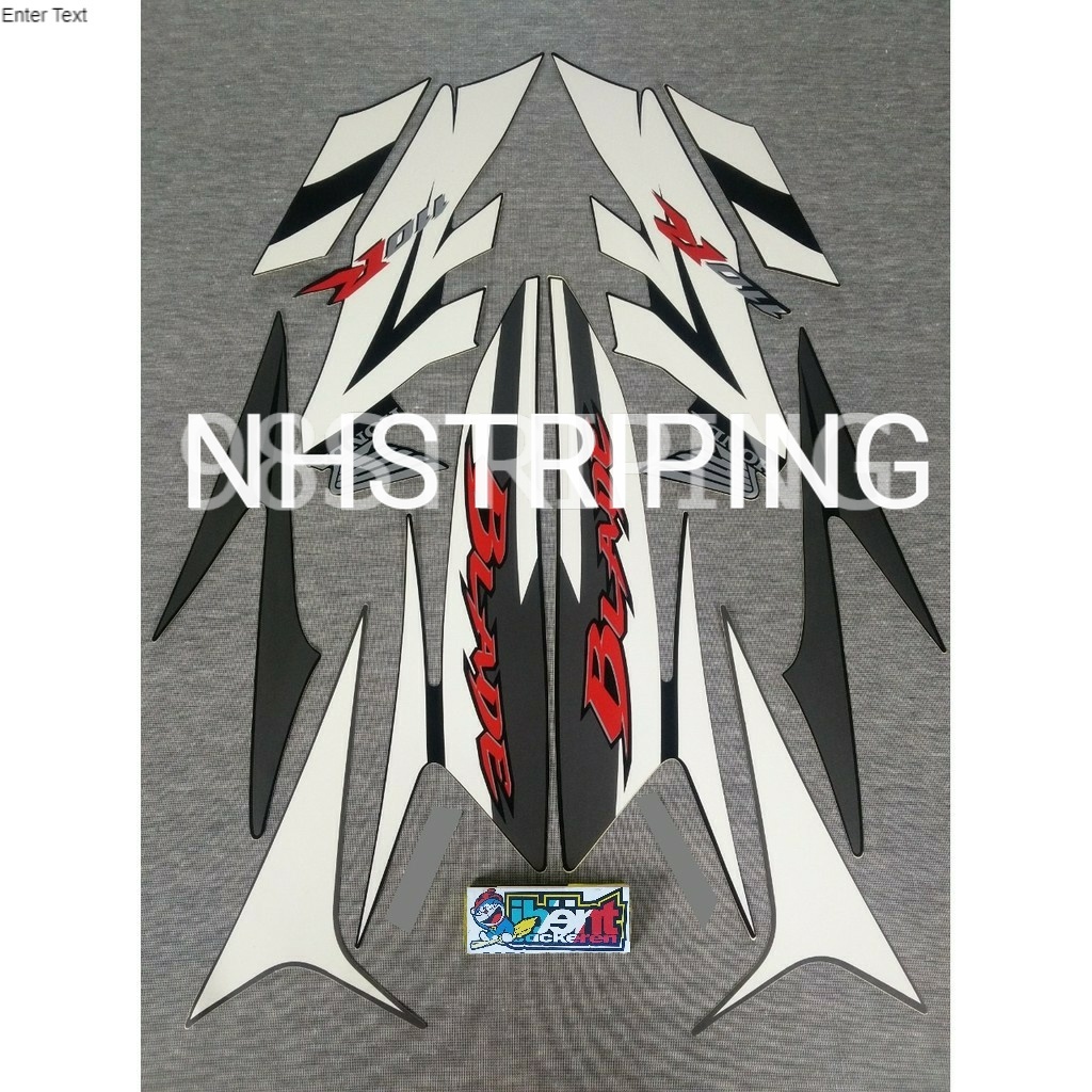 STRIPING LIS STANDAR BODY HONDA BLADE 110R 110 PUTIH HITAM TAHUN 2009