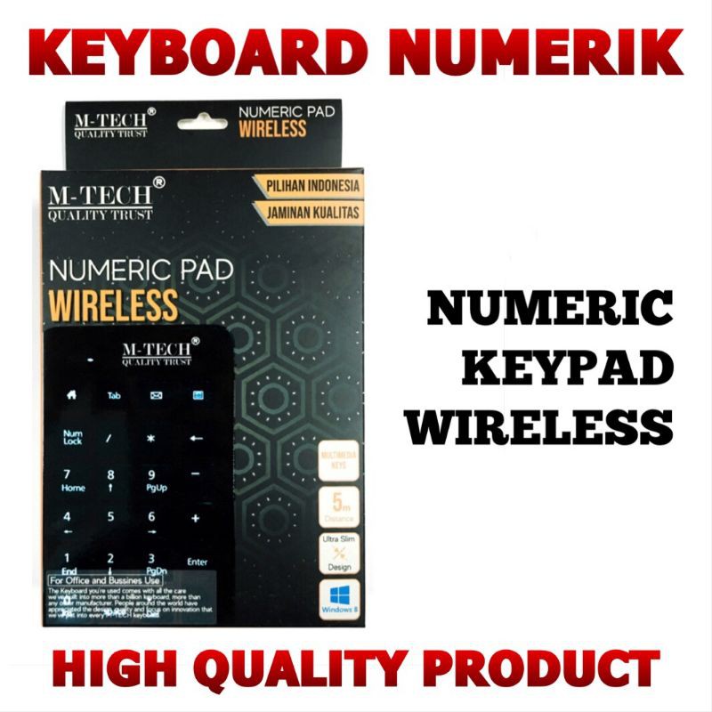 KEYBOARD NUMERIK NUMPAD KEYPAD WIRELESS ( UNTUK KASIR DAN AKUNTAN )