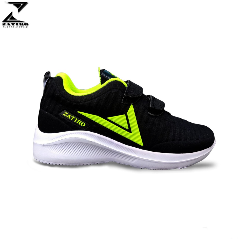 Promo murah lebay sepatu sekolah dari paud - sd model running kece series hitam stabilo uk 31 32 33 