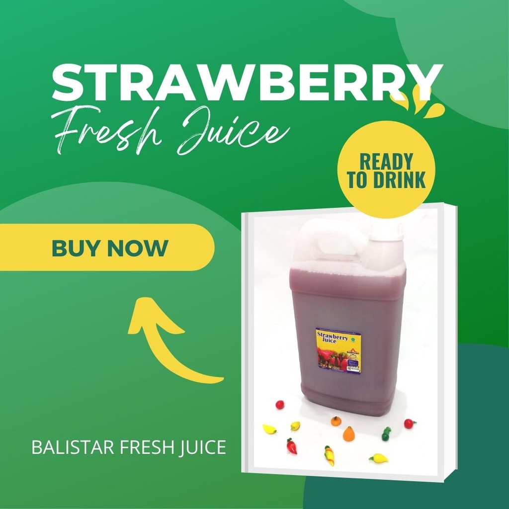 

Jus Buah STRAWBERRY Fresh Juice Balistar 5 Liter