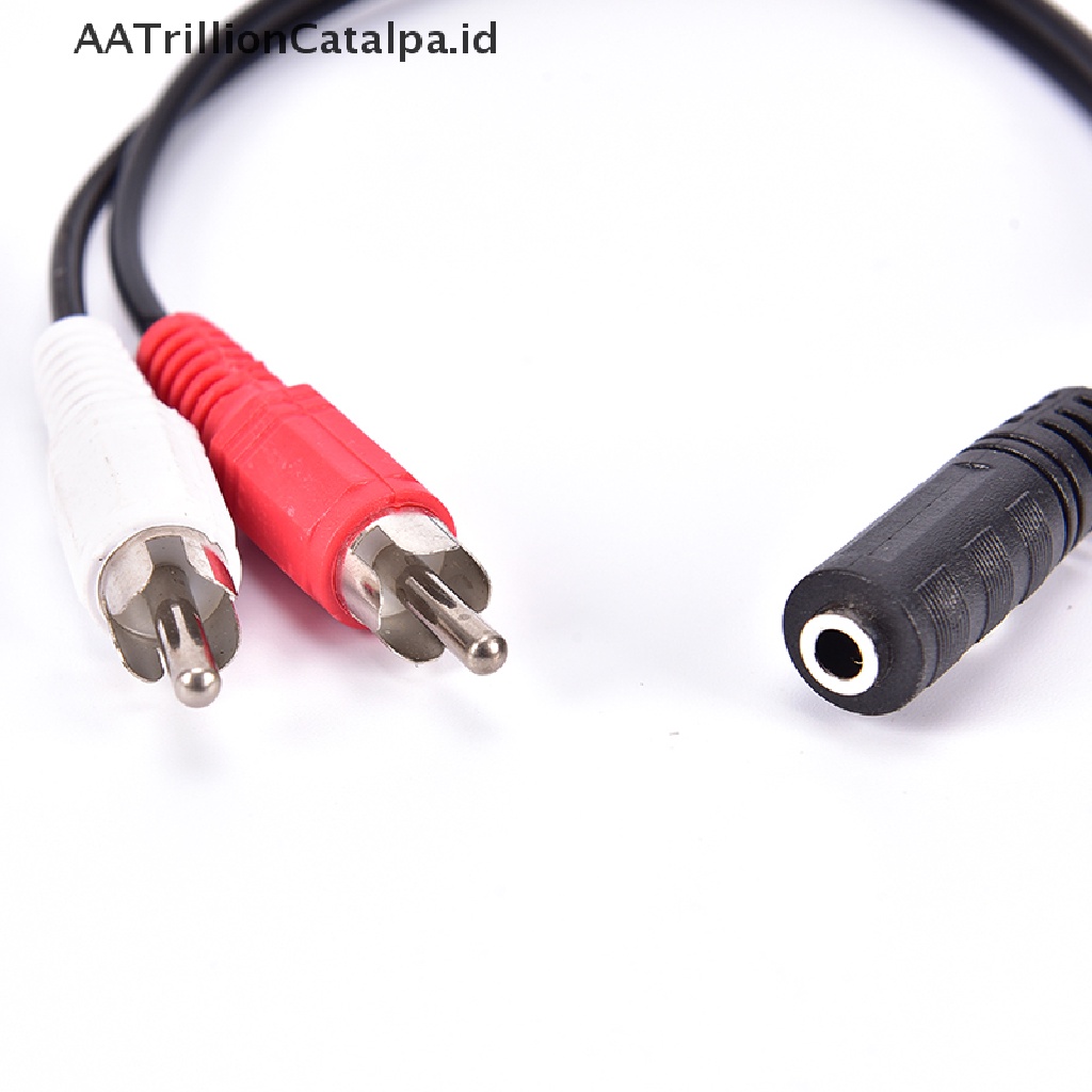 (AATrillionCatalpa) Kabel Adapter Converter Jack Audio Aux 2-RCA Male Ke 3.5mm Female Untuk Headphone